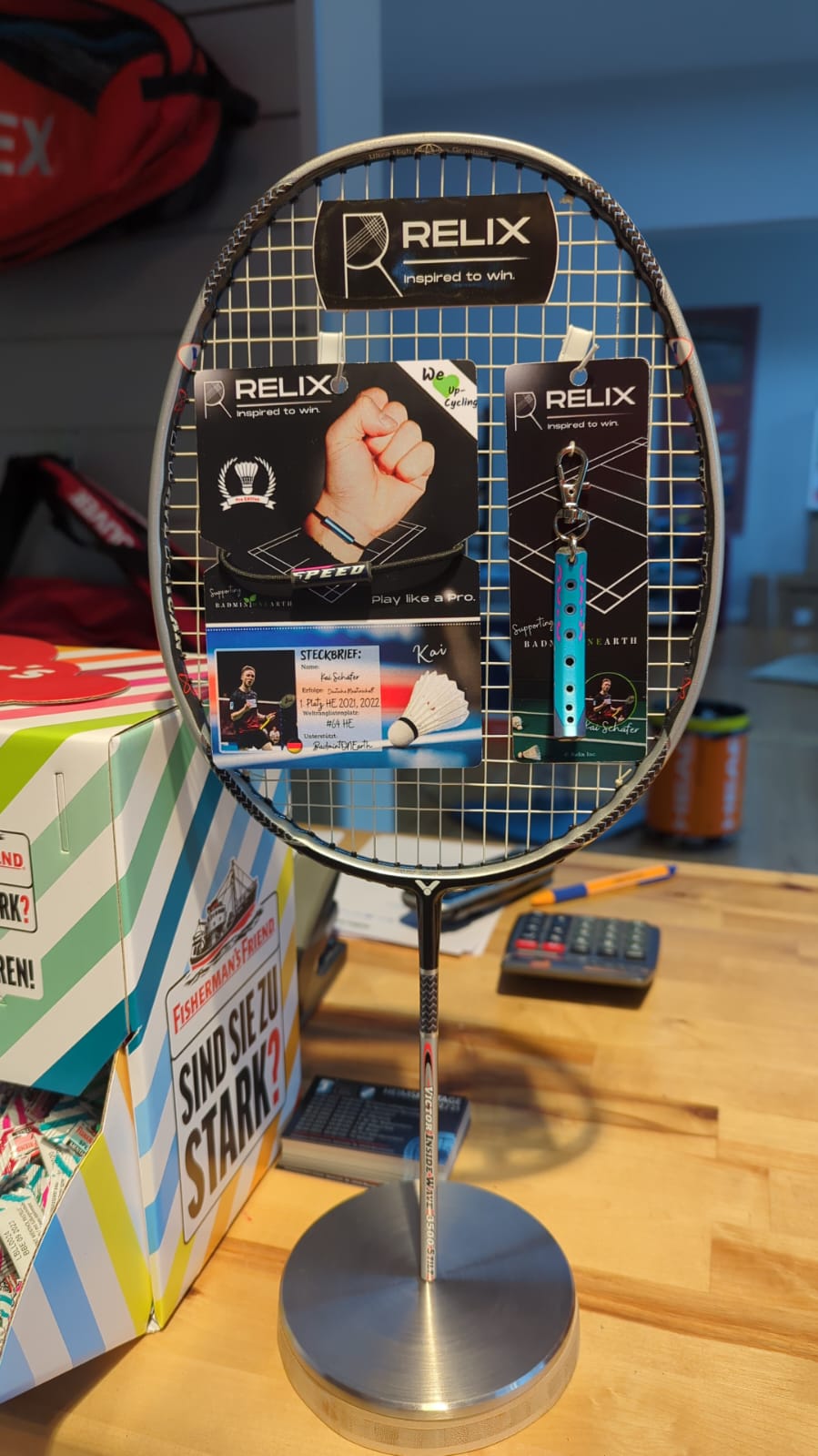 Relix Aufsteller Schläger Collins Sporttreff Badmintonshop
