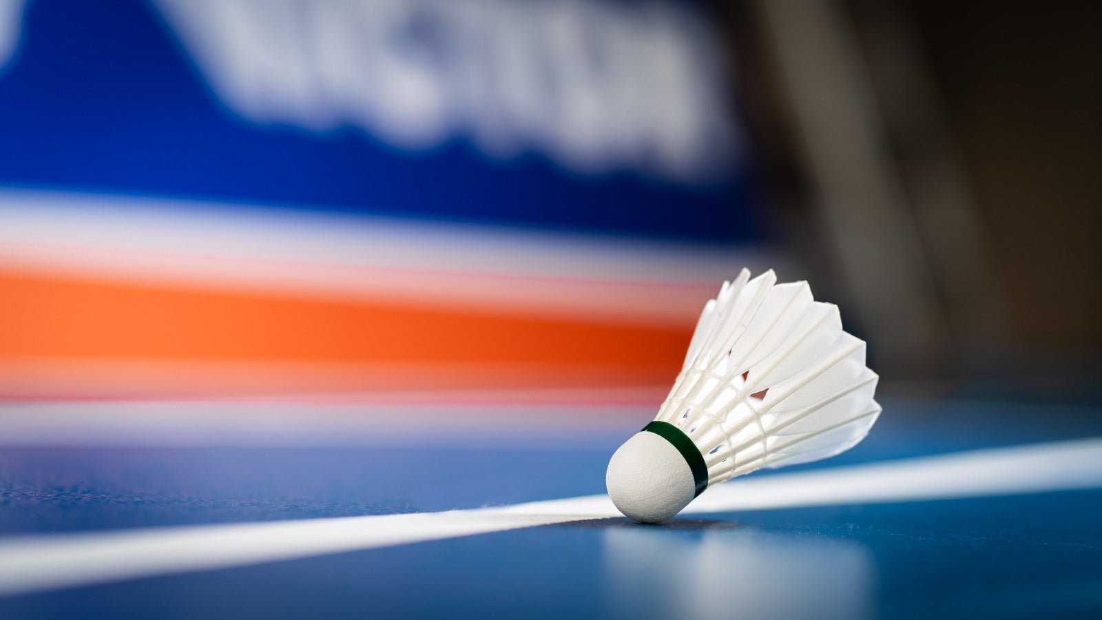 Federball Badmintonfeld Smash auf die Linie